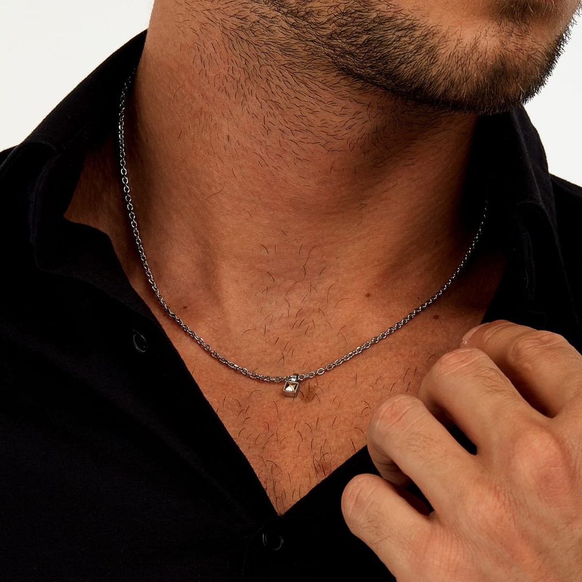 Collier en acier, cristaux, GOLD acier/or, MORELLATO