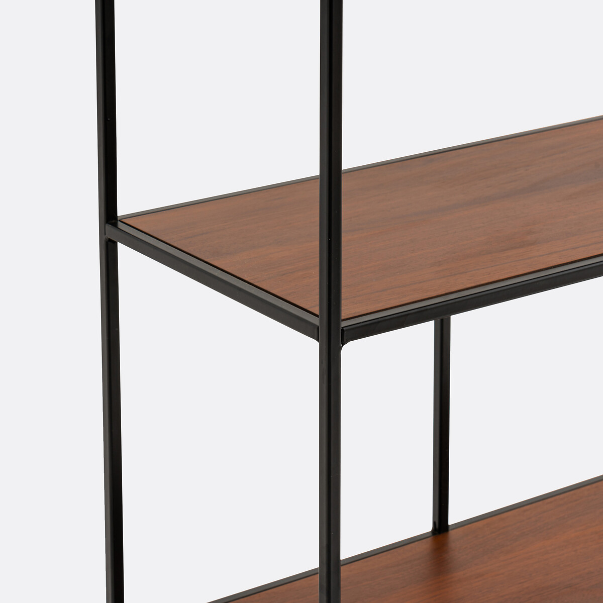 Watford Stepped Bookcase in Steel and Walnut Veneer black/walnut stain, LA REDOUTE INTERIEURS