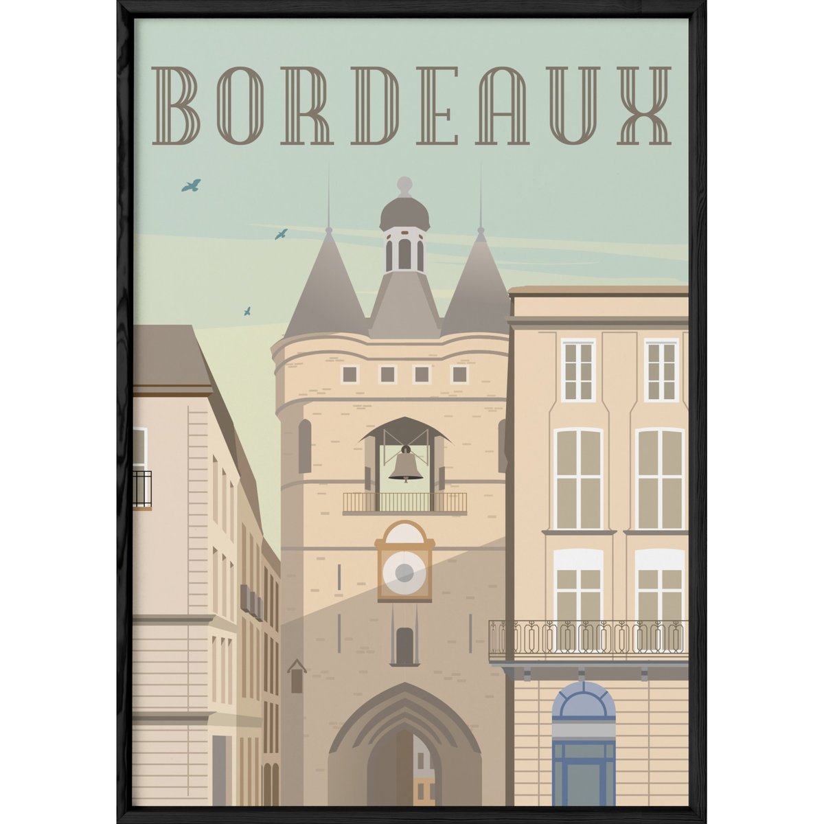 Affiche ville Bordeaux 2 blanc, L'AFFICHERIE