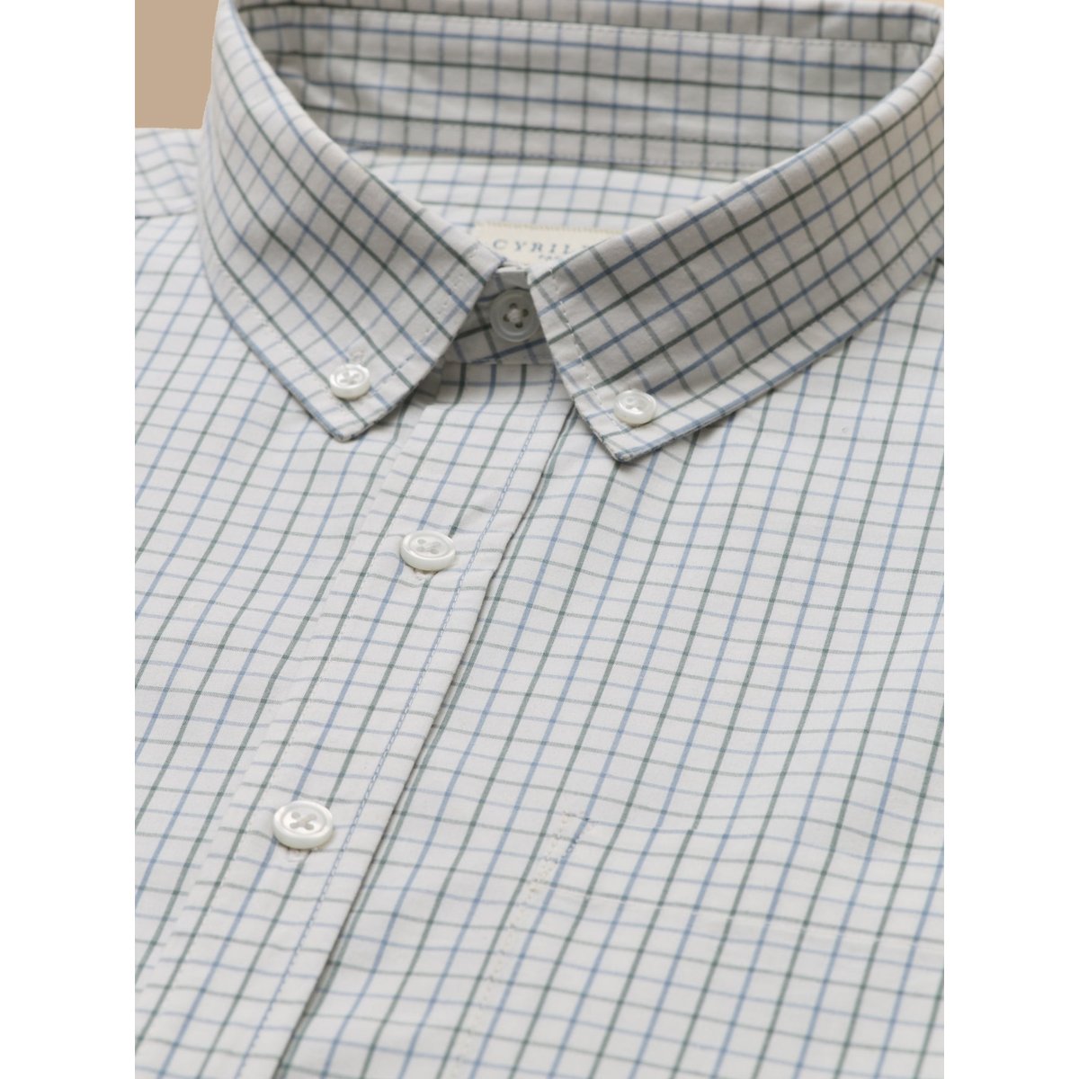 Chemise carreaux Tattersall - coupe contemporaine tattersall bleu/vert, CYRILLUS