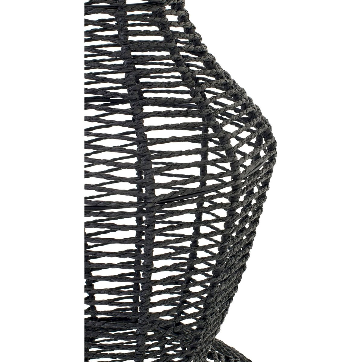 Lampadaire sculptural en corde et métal noir, RECOLLECTION
