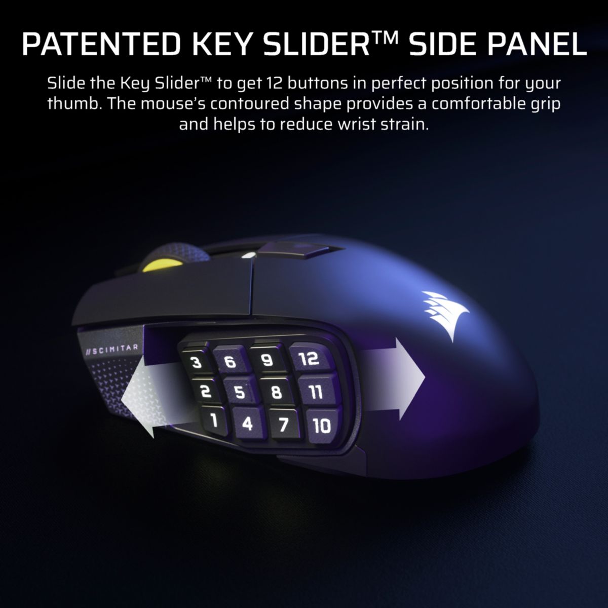 Souris Gamer Sans Fil SCIMITAR ELITE WL SE GUN METAL couleur unique, CORSAIR