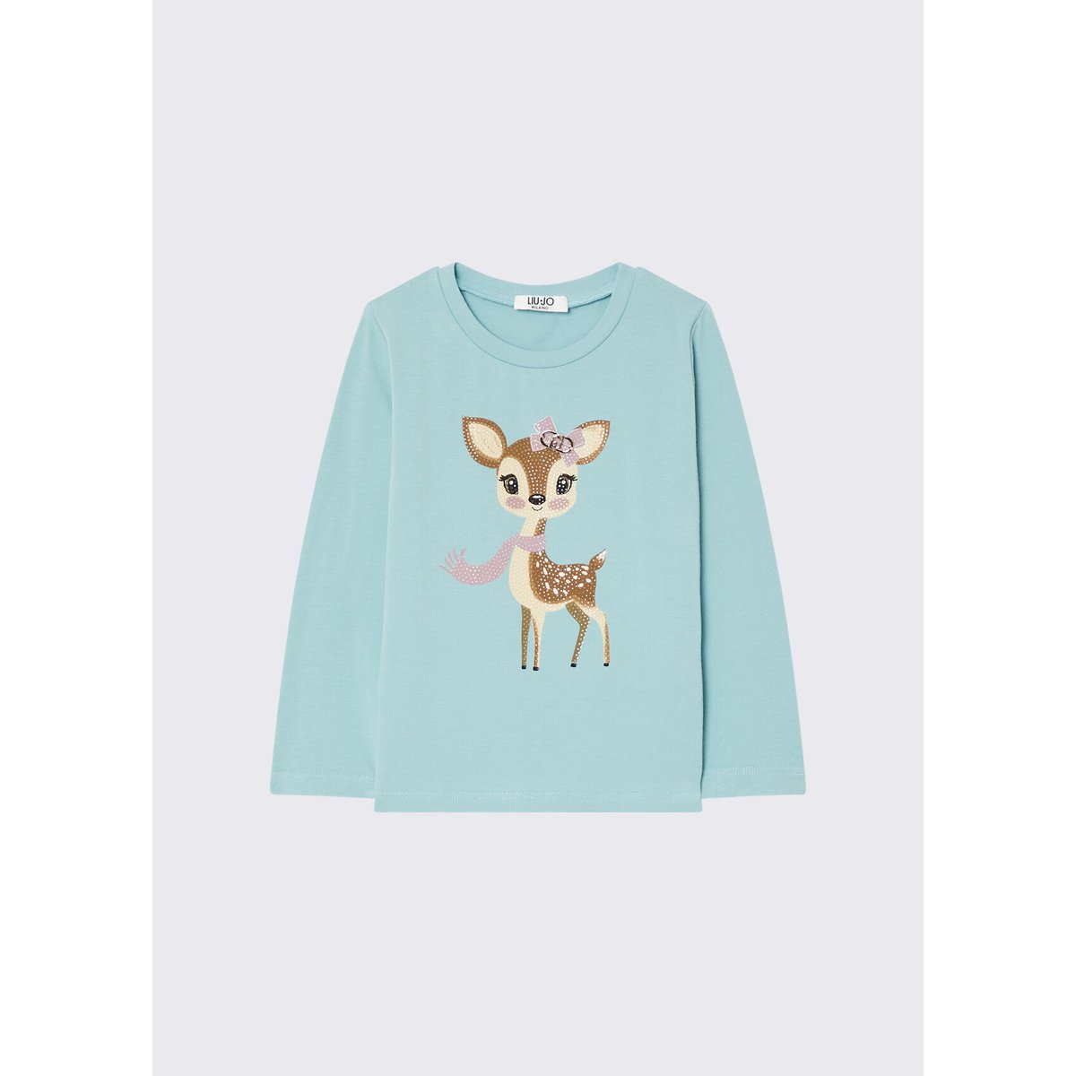 T-shirt en jersey avec imprimé bleu clair, LIU JO