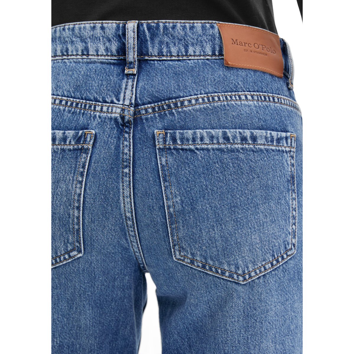 Jeans modèle Elin, coupe droite en denim rigide sans élasthanne bleu, MARC O'POLO