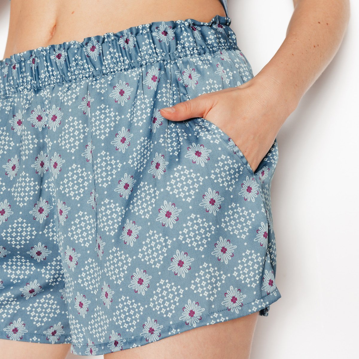 Short pyjama GIRLY multico bleu, ROUGEGORGE LINGERIE