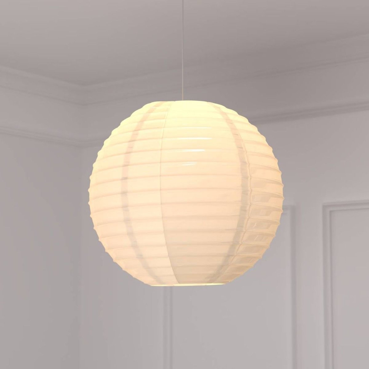 Lot de 2 lanternes boule en papier blanc, TOILINUX