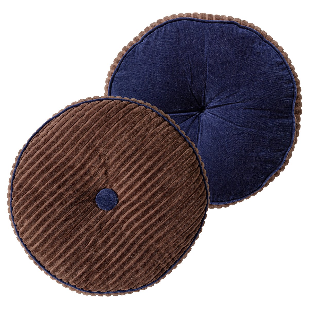 Lot de 4 coussins en coton NIVA marron, WOOOD