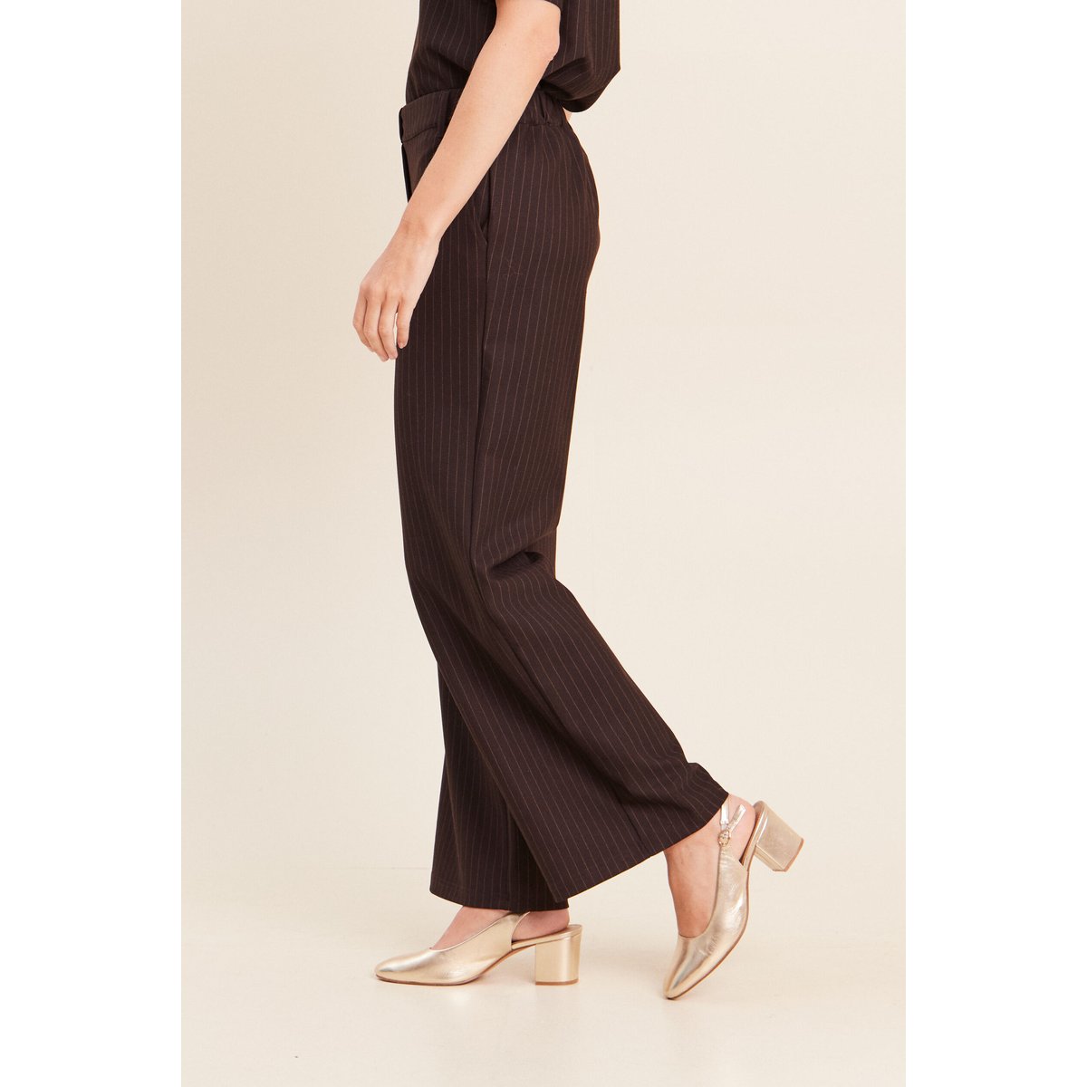 Pantalon large 7/8ème marron, BREAL