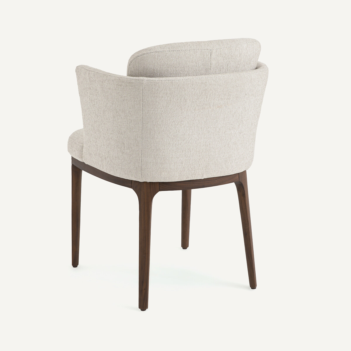 Tafel fauteuil met walnoten poten en Jabote gevlochten stof touwkleur, AM.PM