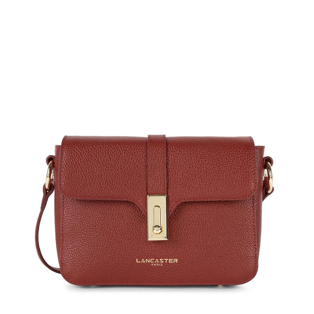 Sac À Bandoulière En Cuir Grainé Milano rouge carmin, LANCASTER