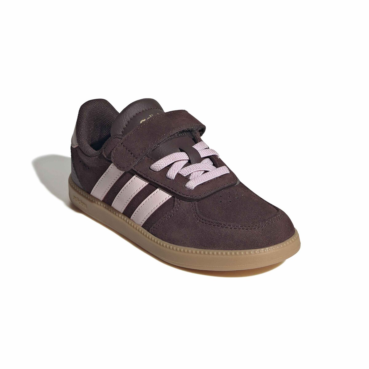 Kids Breaknet Sleek Leather Trainers brown/pink, ADIDAS SPORTSWEAR