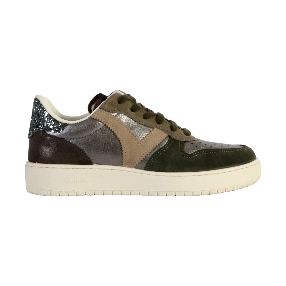 Basket Cuir kaki, VICTORIA