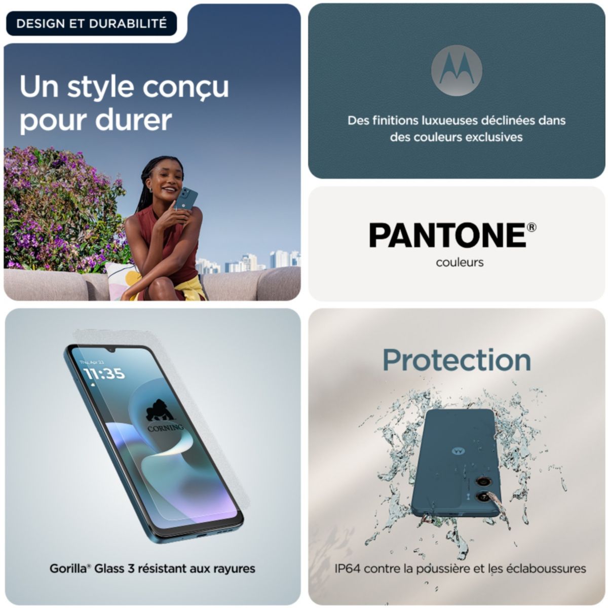 Smartphone Pack G06 Power 4G 256Go Bleu + Moto Buds Bass couleur unique, MOTOROLA
