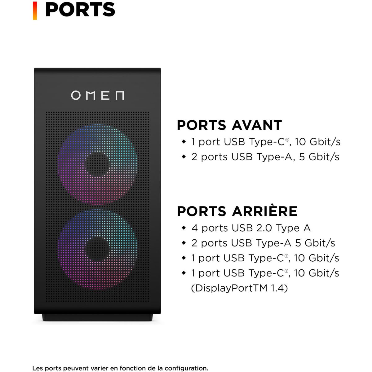 PC Gamer OMEN GT16-1005nf AMD Ryzen 7 9800X3D Nvidia GeForce RTX 5070 Ti 64 Go RAM DDR5 SSD 4 To couleur unique, HP