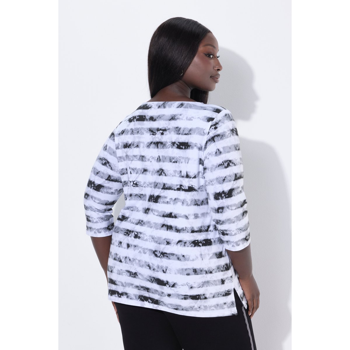 T-shirt en coton Pima noir, ULLA POPKEN
