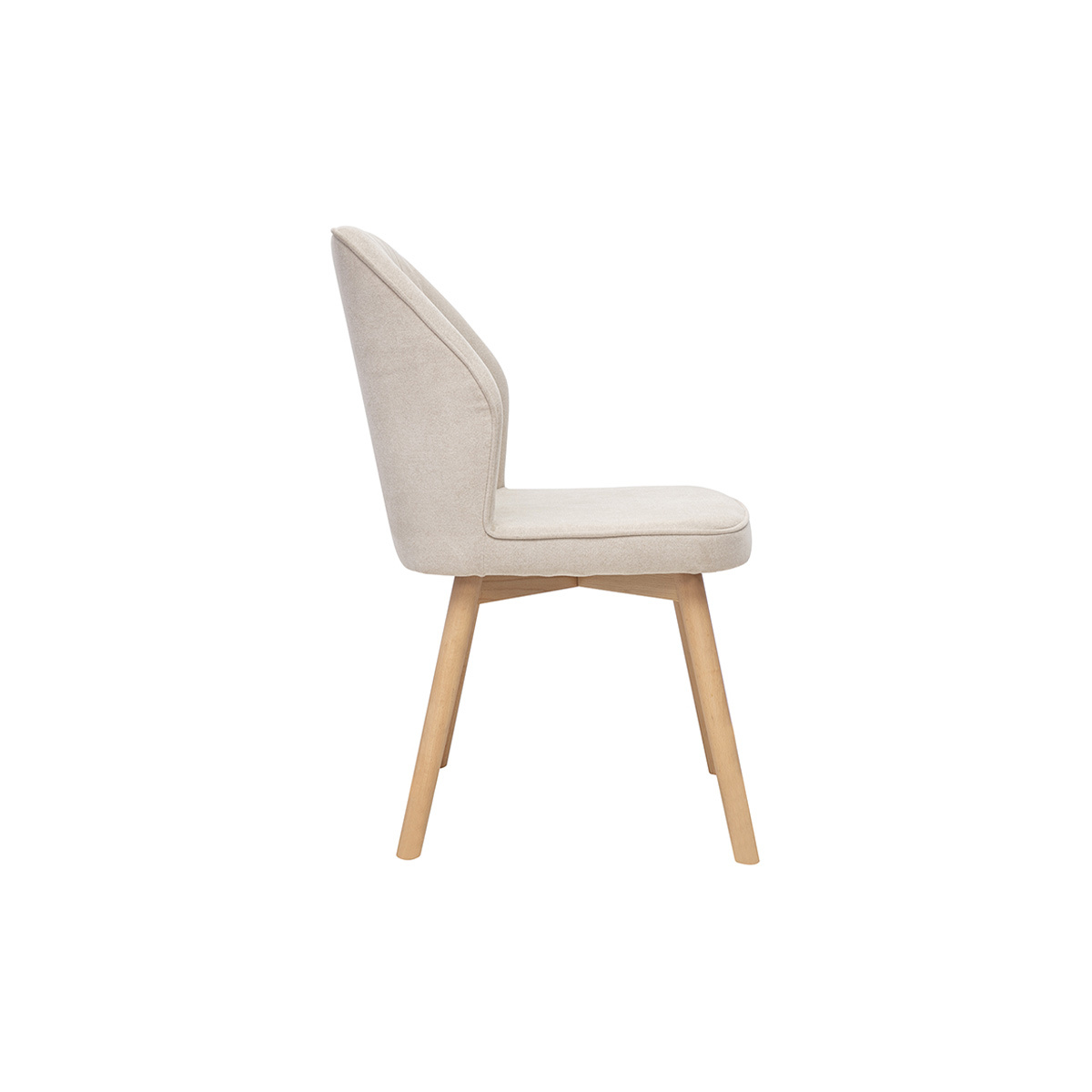 Chaises design en tissu effet velours (lot de 2) FANETTE beige naturel, MILIBOO