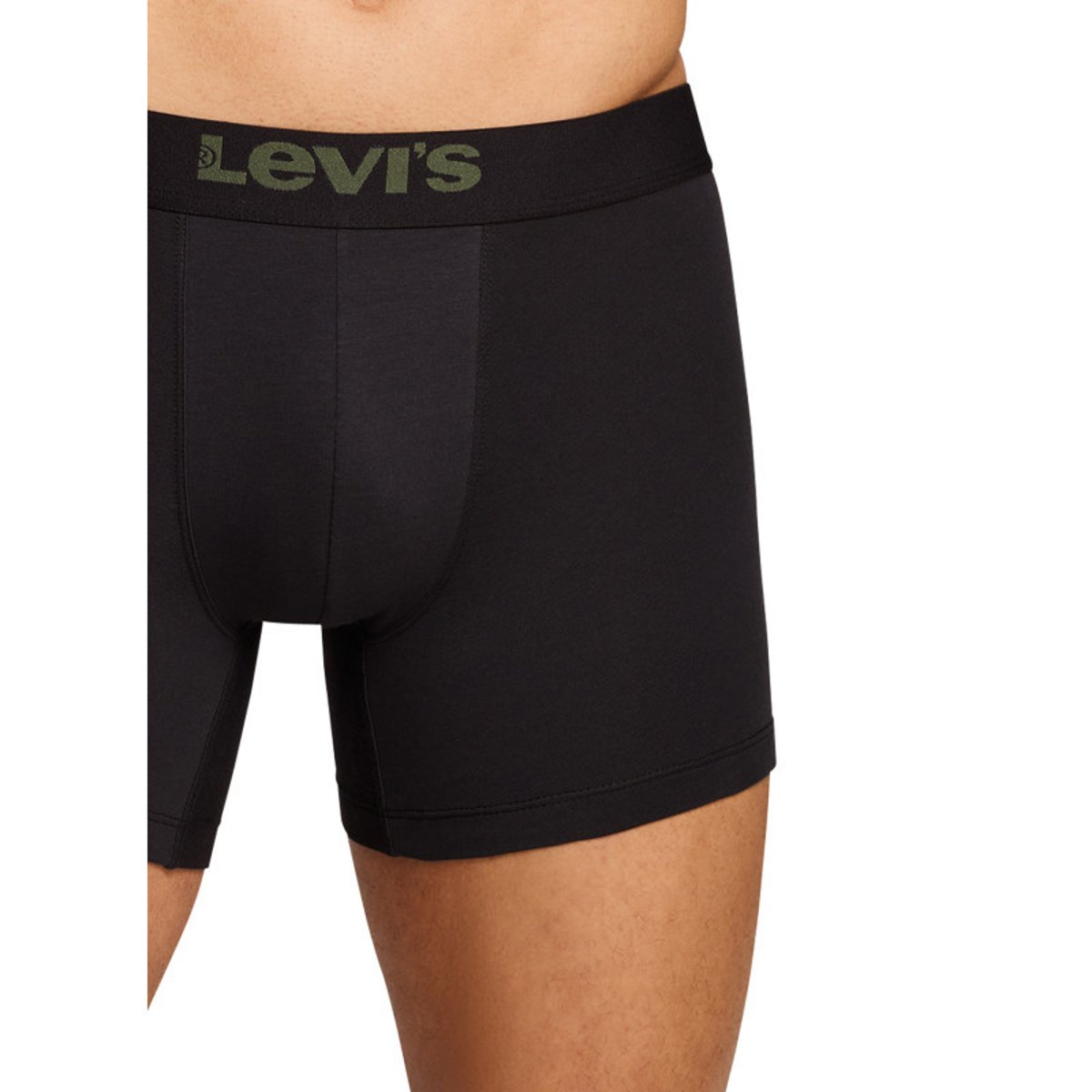 Lot de 2 boxers courts noir et vert en coton avec ceinture élastiquée noir et vert, LEVI'S