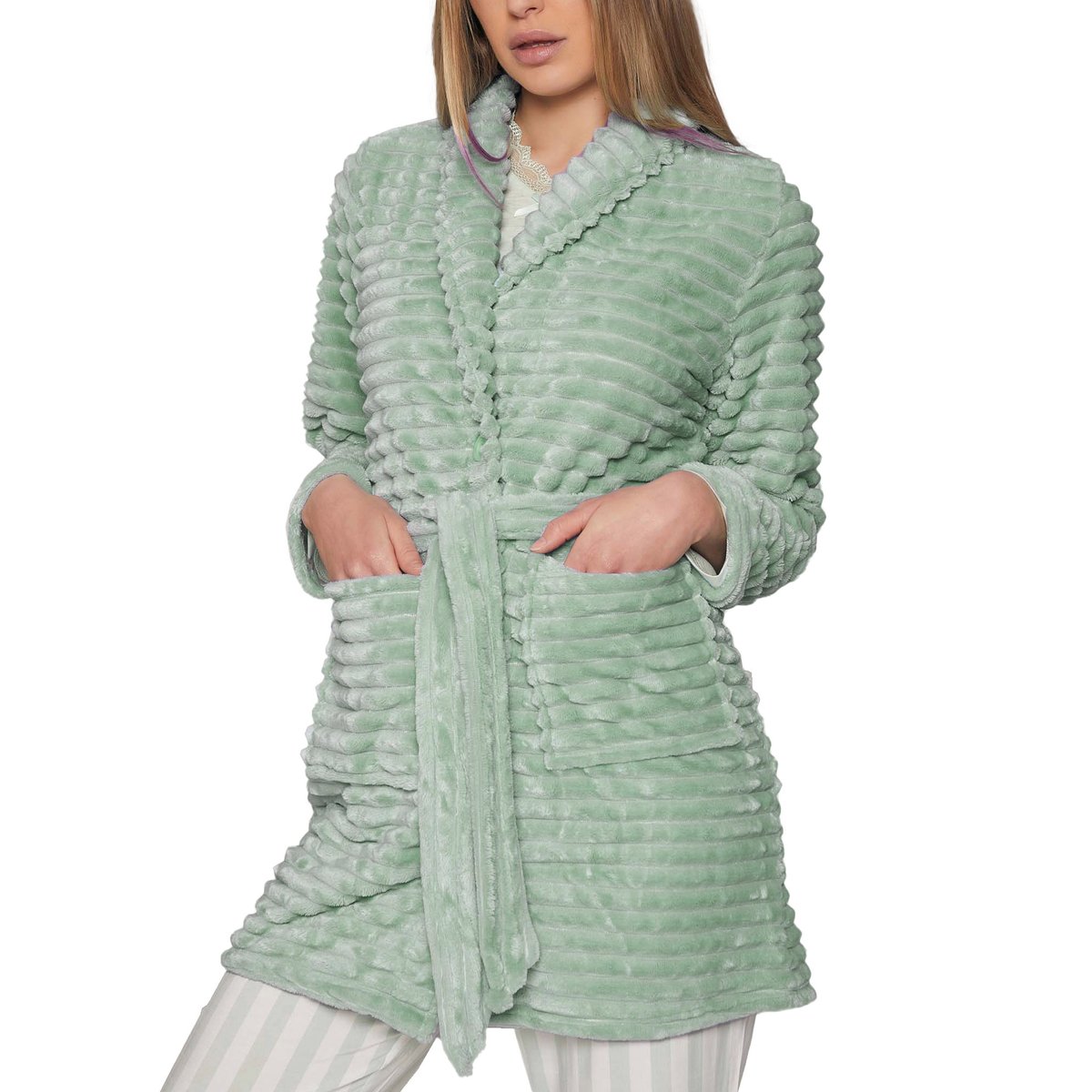 Robe de chambre Winter Paisley vert, ADMAS