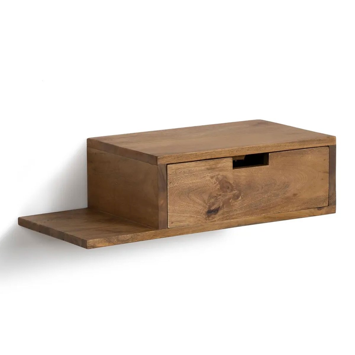 Set de 2 tables de chevet murales en bois de manguier 55x25x15cm bois, WADIGA
