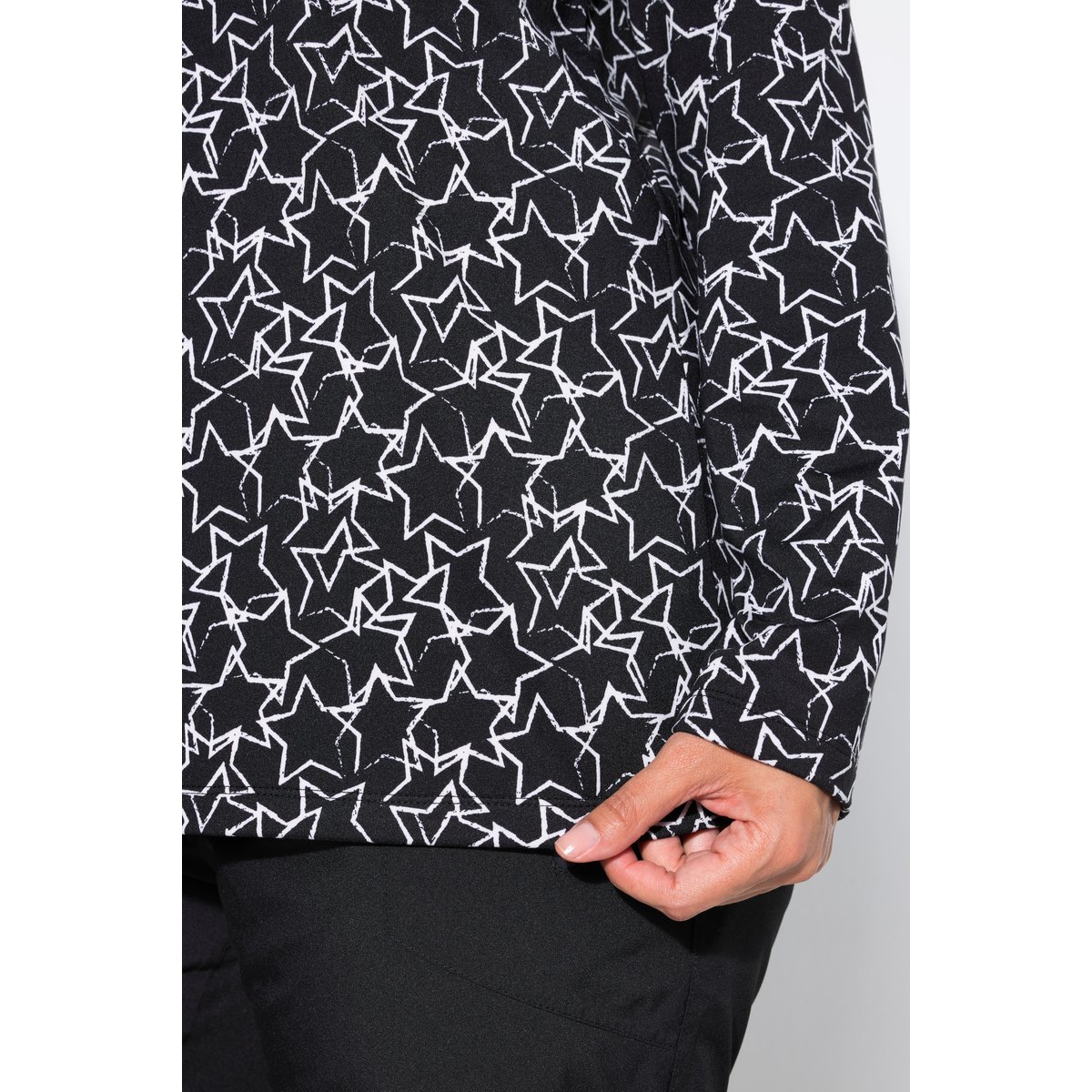 T-shirt technique de ski, motif étoiles noir, ULLA POPKEN