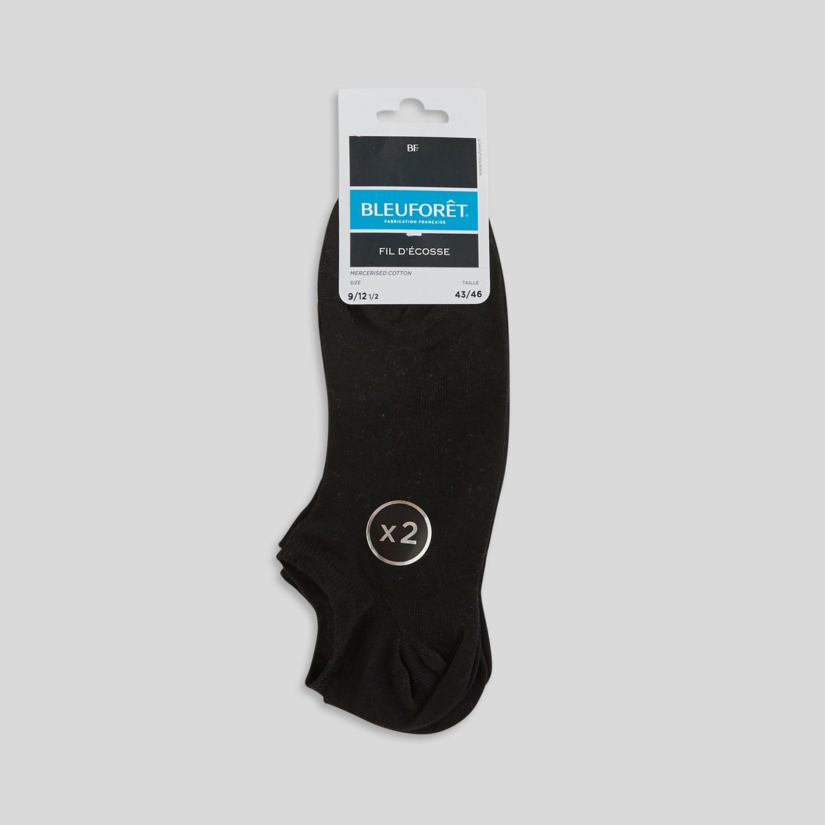 Lot de 2 paires de chaussettes noir/noir, MONOPRIX