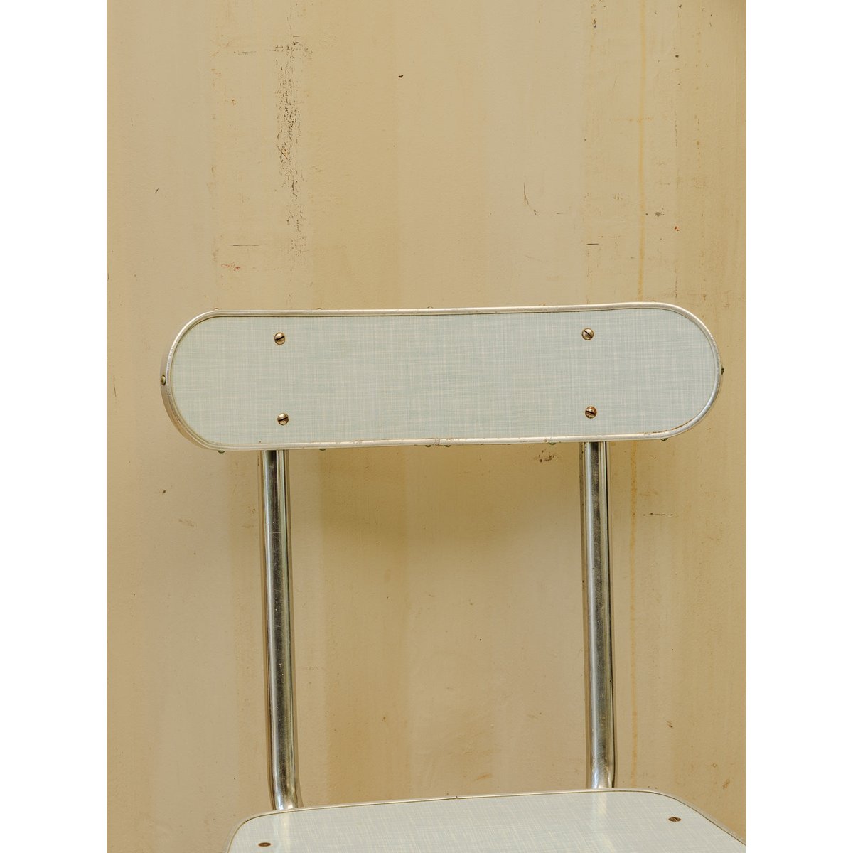 Lot de 4 chaises chromées et formica Alma N°2147 - Bon état bleu clair, DEBONGOUT