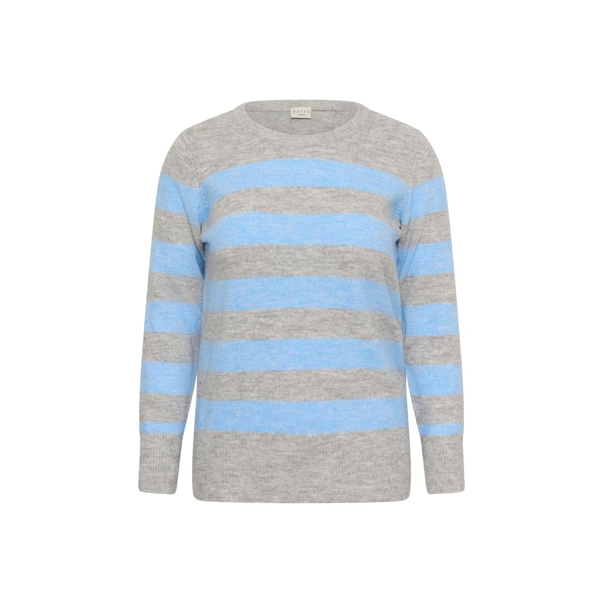 Pullover tricoté gris bleu light grey mel./blue melange, KAFFE CURVE