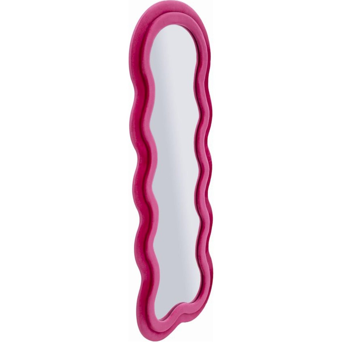 Miroir mural ondulé cadre en velours GLAM fuchsia, RECOLLECTION