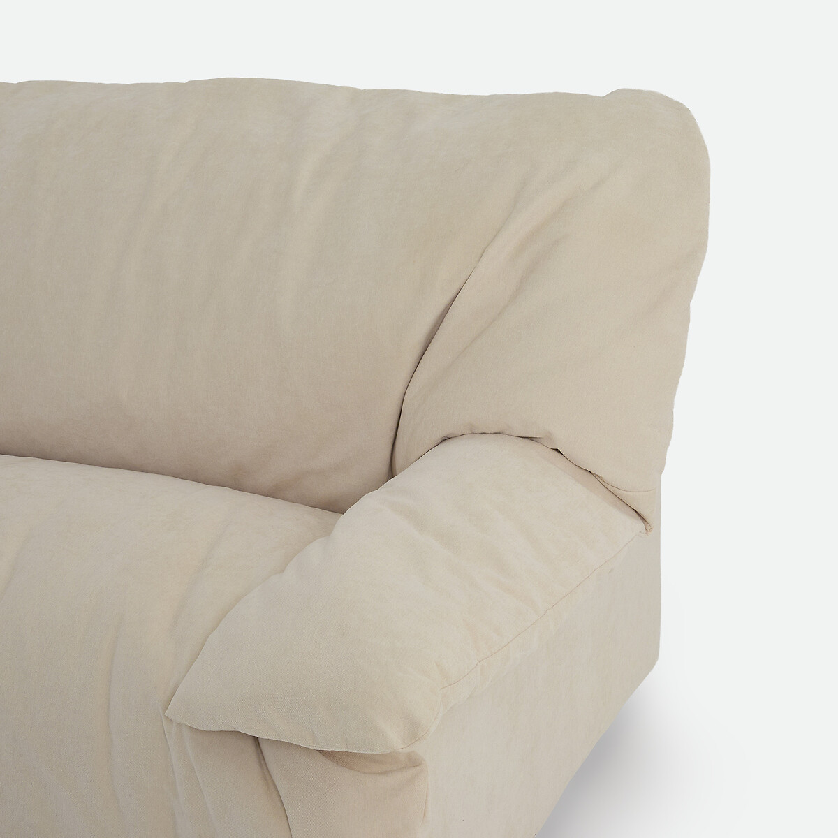 Canapé droit 2 ou 3 places, en chenille fine, BACKY beige, LA REDOUTE INTERIEURS