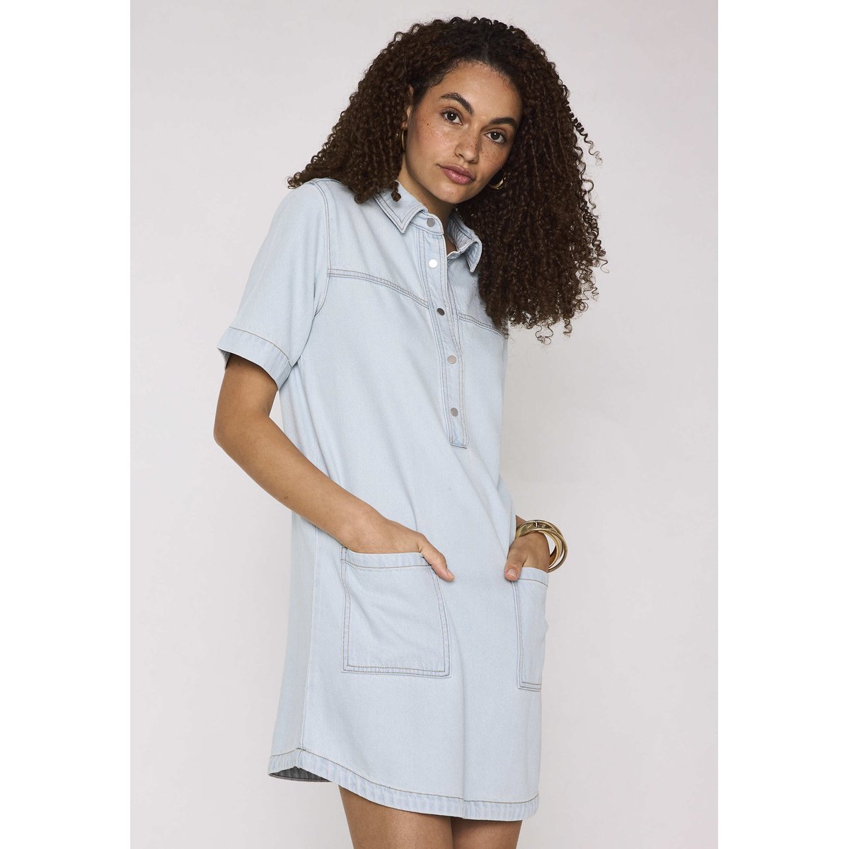 Robe courte et droite RITA pure bleached, Maison 123
