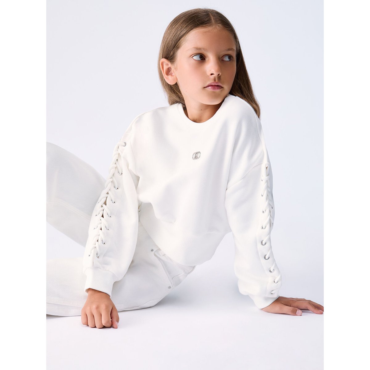 Sweat-shirt avec lacets blanc, LIU JO