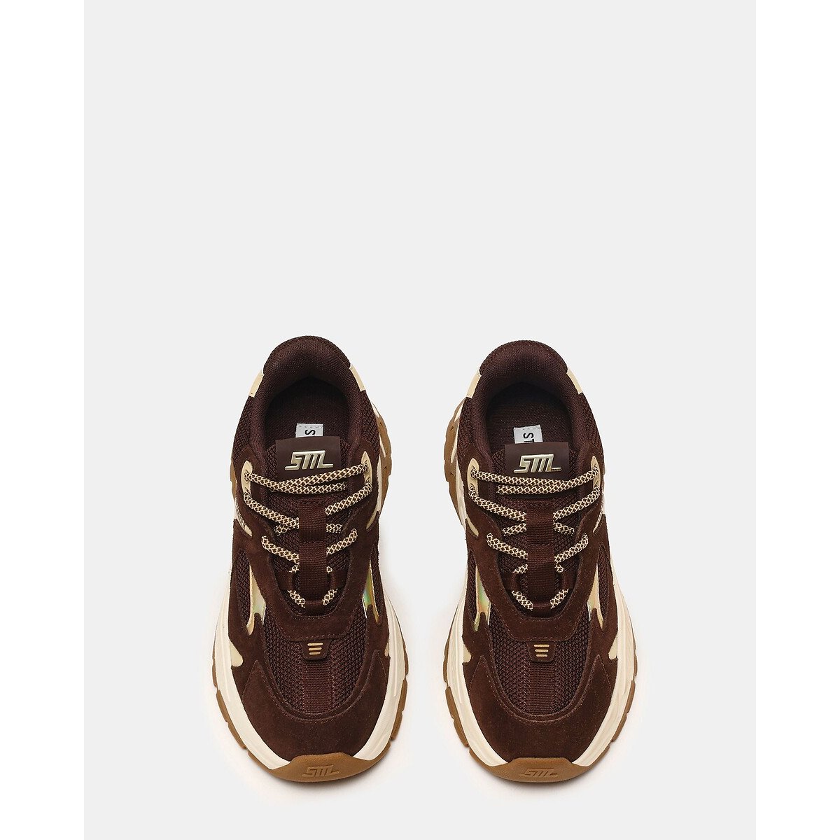 Sapatilhas multimatérias, AMPLE castanho/dourado, STEVE MADDEN