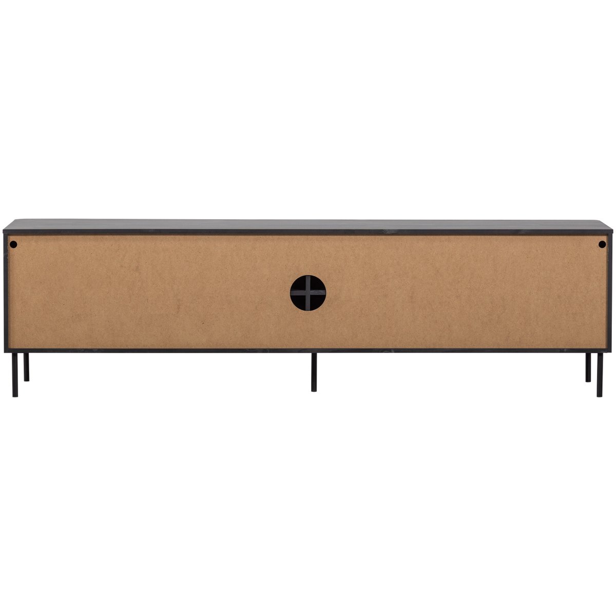 Meuble tv en pin 200 cm GUNNAR noir, WOOOD