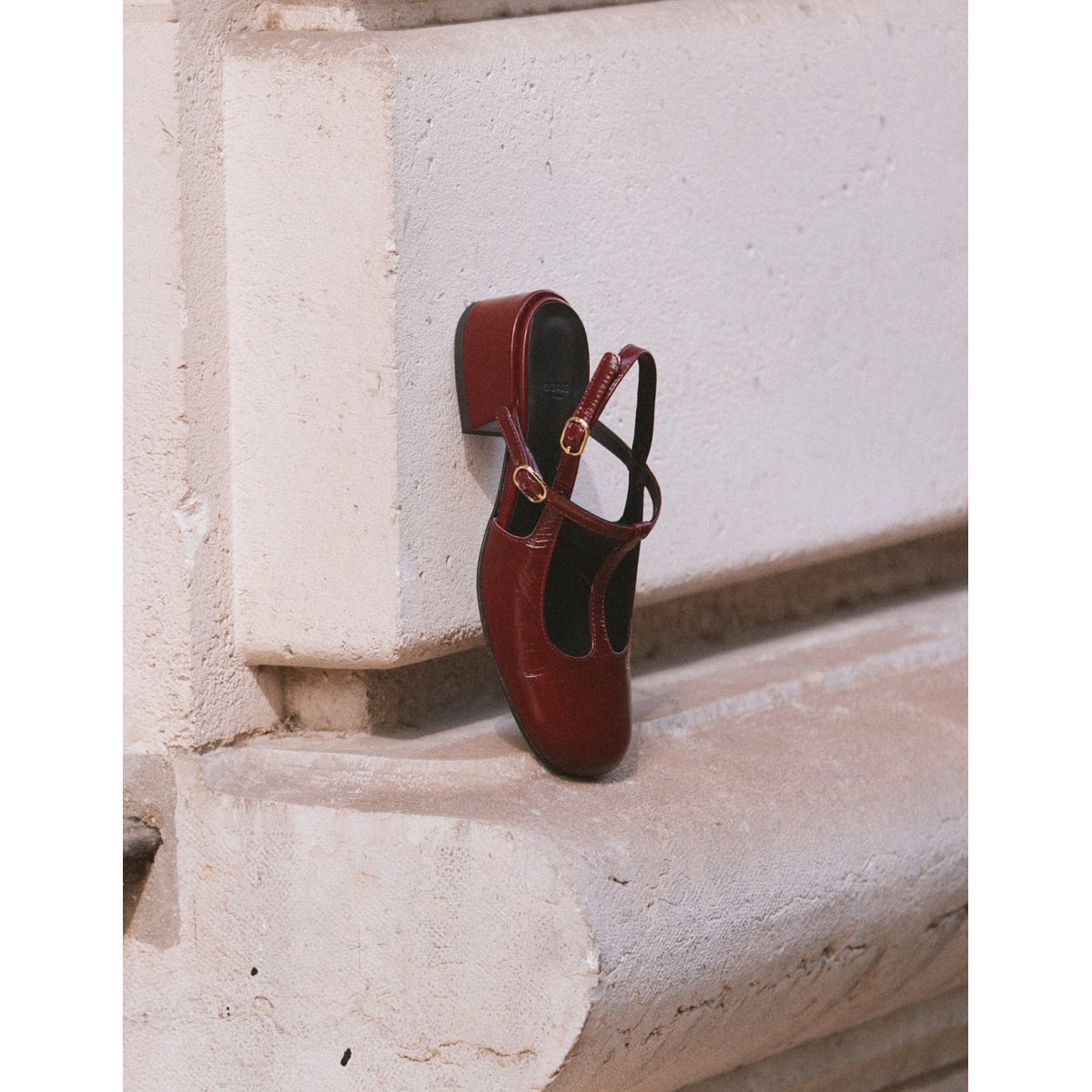 Escarpins RYLA cuir plissé verni bordeaux, ODAJE
