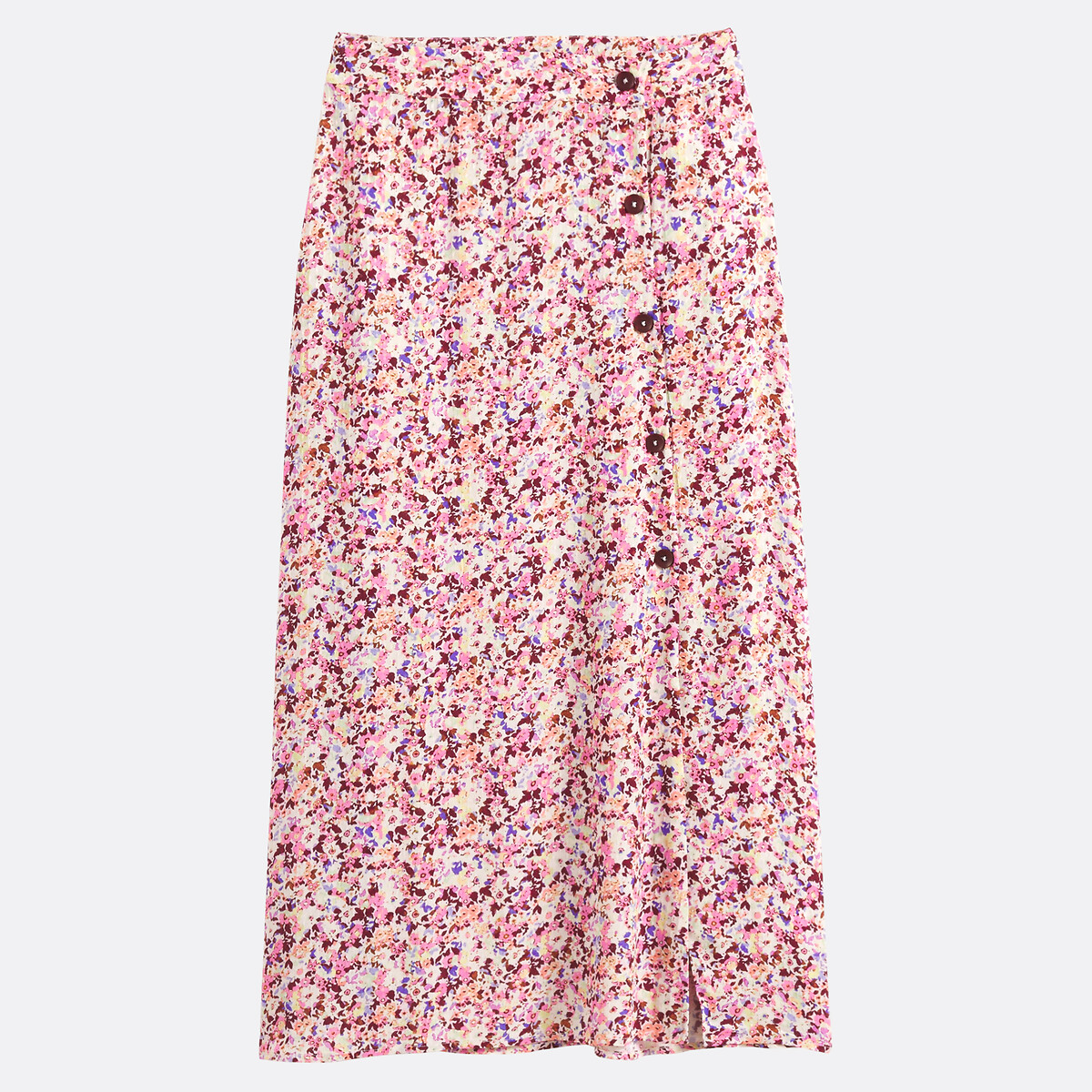 Jupe longue boutonnée imprimé floral imprimé fleurs multicolore, LA REDOUTE COLLECTIONS