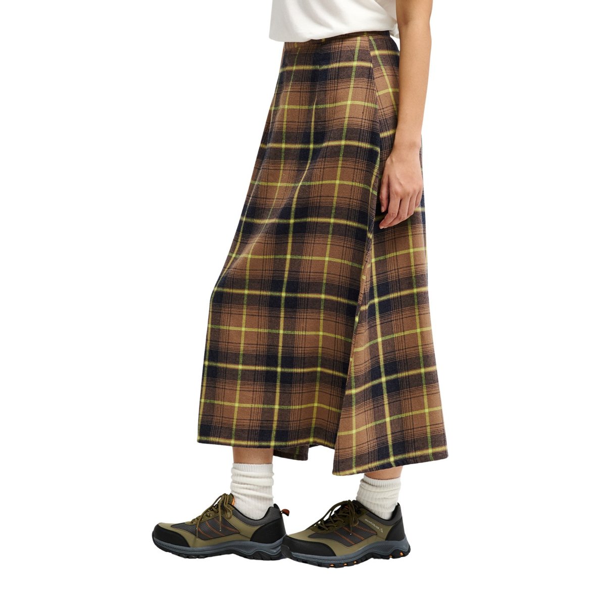 Jupe longue LOMOND SKIRT marron pine bark lomond check, QUIKSILVER