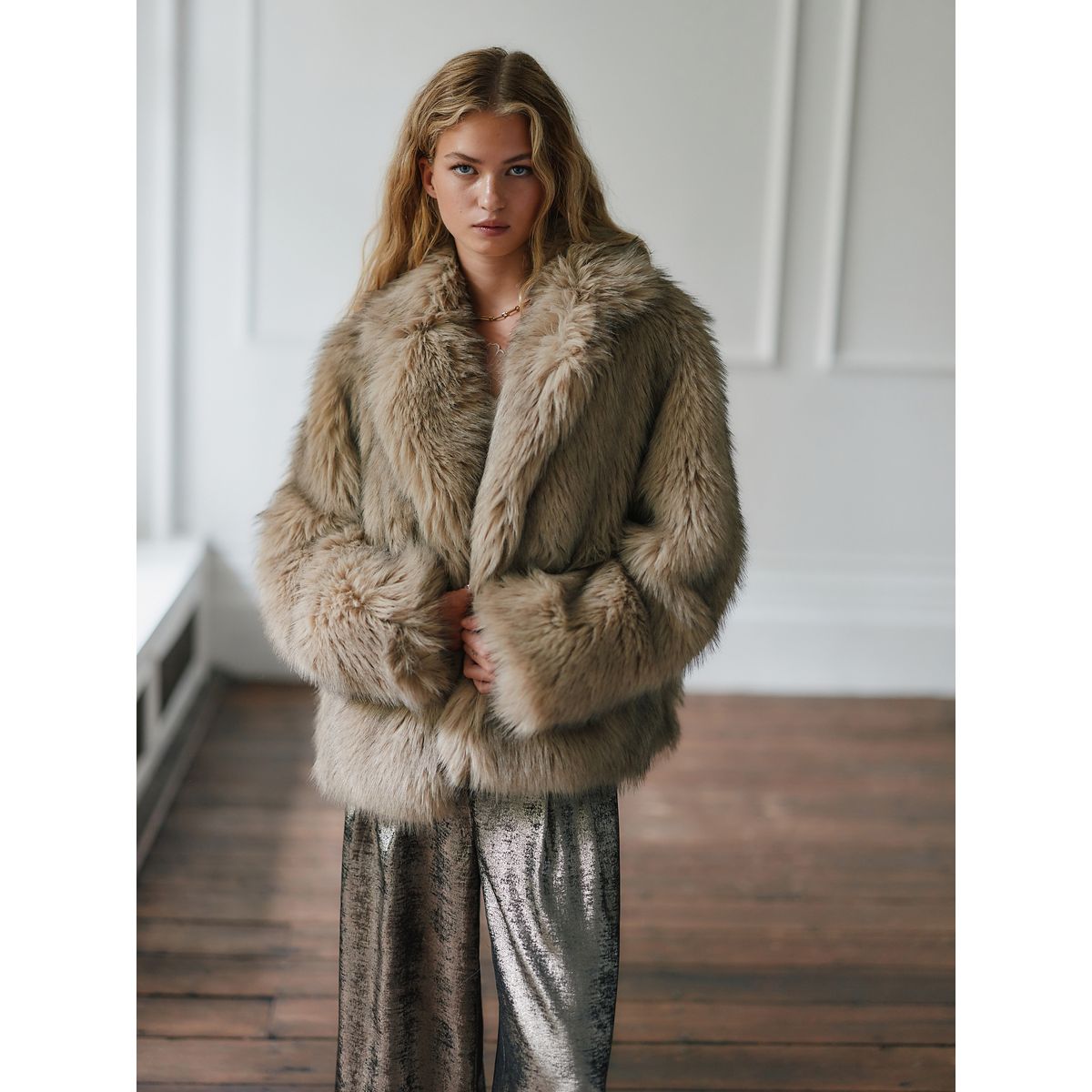 Veste en imitation fourrure naturel, NEXT