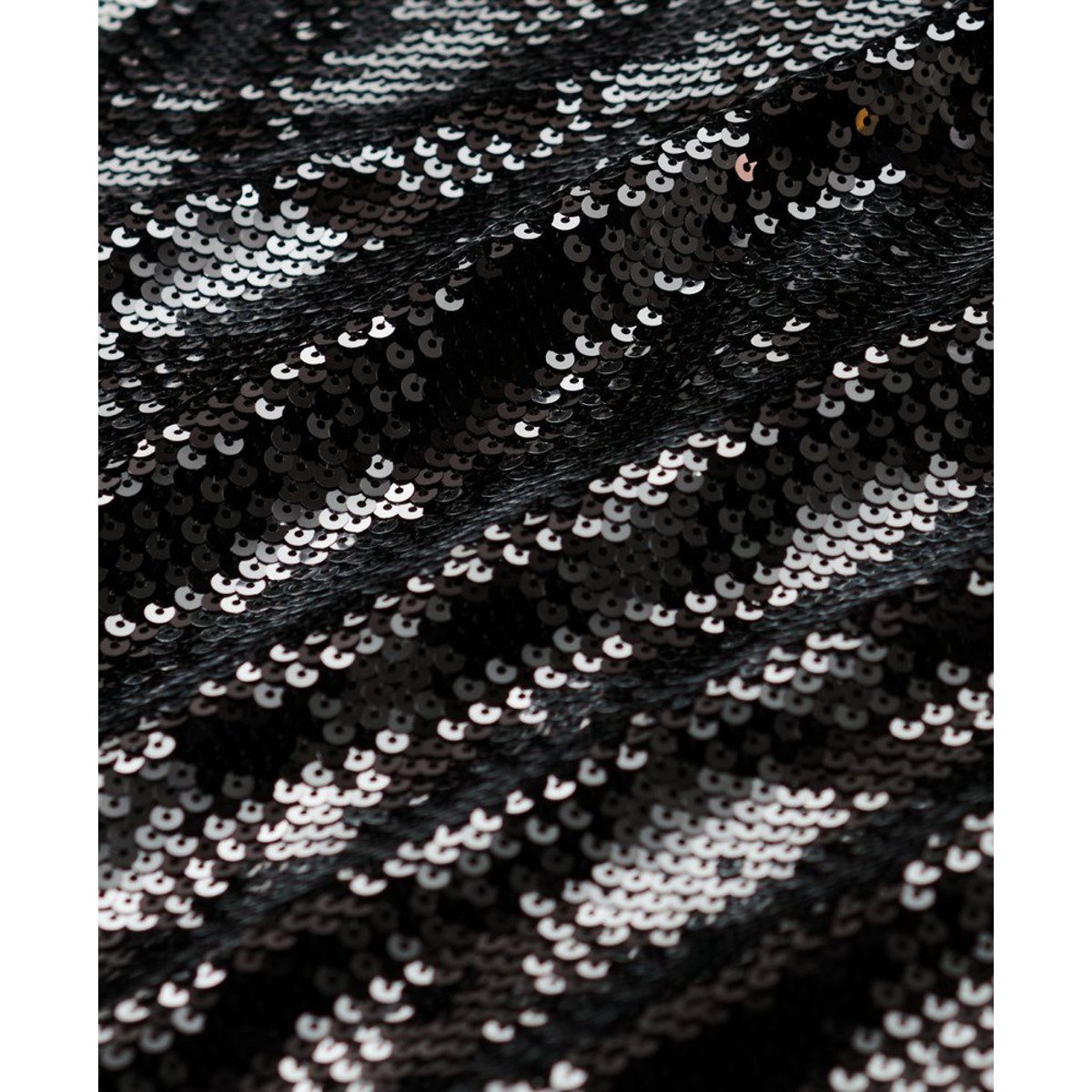 Robe t-shirt à sequins et col montant sequins en damier, SUPERDRY