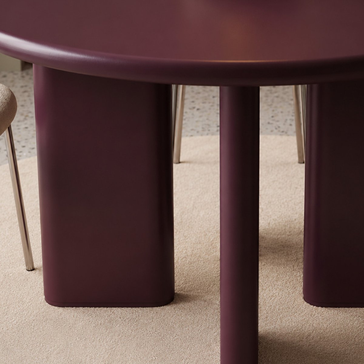 Table à manger ronde 4 personnes en bois - PYRANTH bordeaux, DRAWER