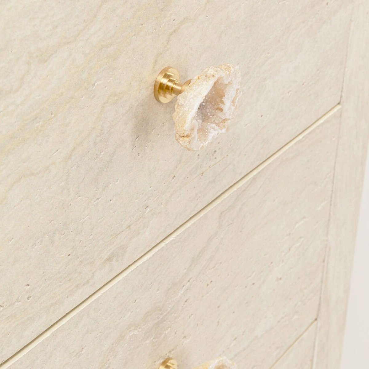 Chiffonnier 5 tiroirs imitation pierre, TRAVERTINO beige, KARE DESIGN