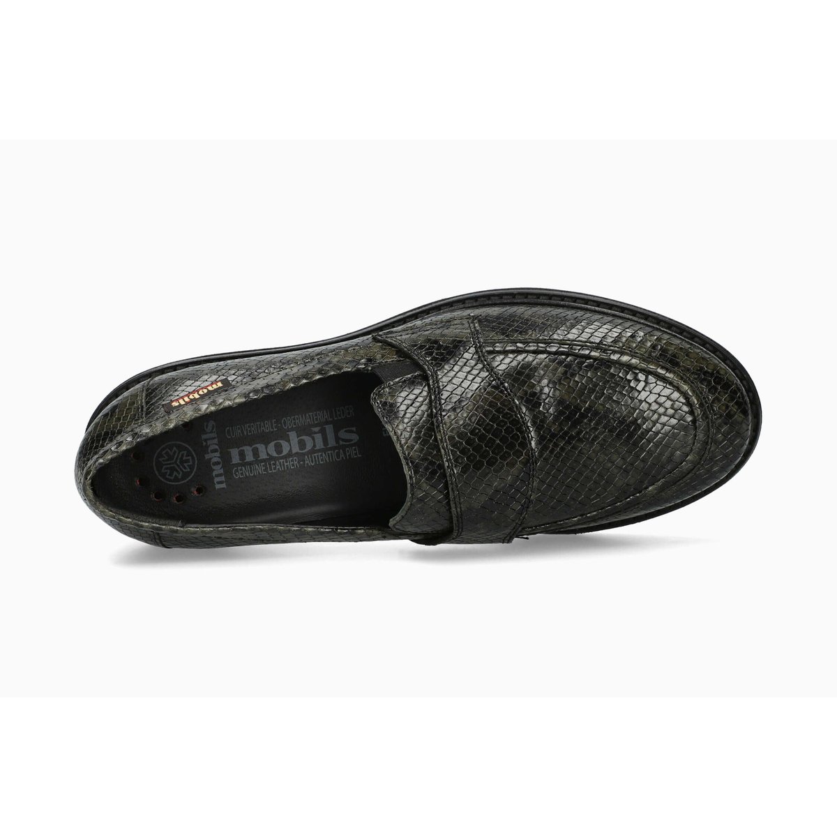 Mocassins en cuir OCEA vert 5150, MEPHISTO