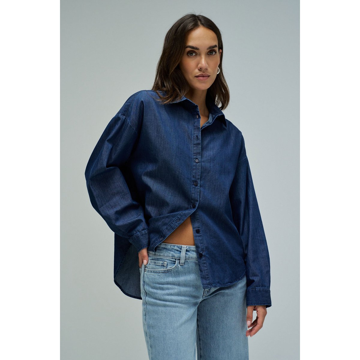 LIGHTDENIM BASIC SHIRT bleu denim, SALSA JEANS