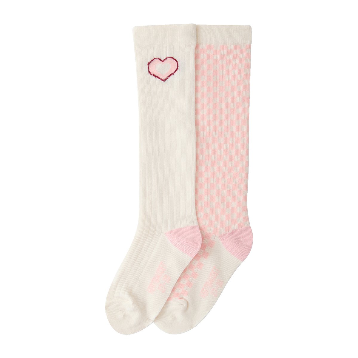 Lot de 2 chaussettes hautes rose bonbon, VERTBAUDET