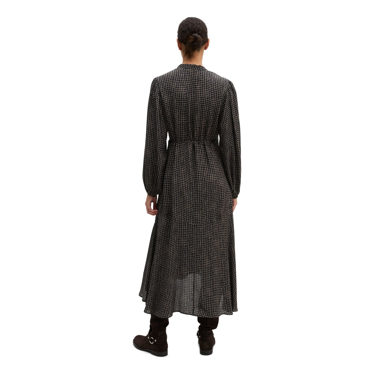 Robe portefeuille coupe trapèze en viscose fluide marron, MARC O'POLO