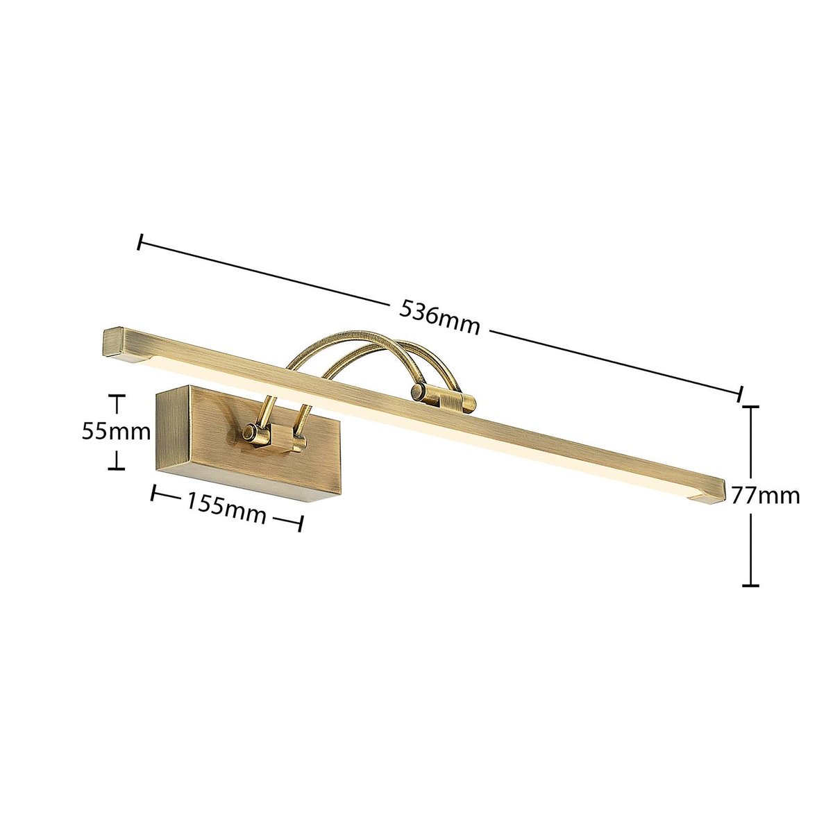 Applique en aluminiumLED, Felena laiton ancien, LUCANDE