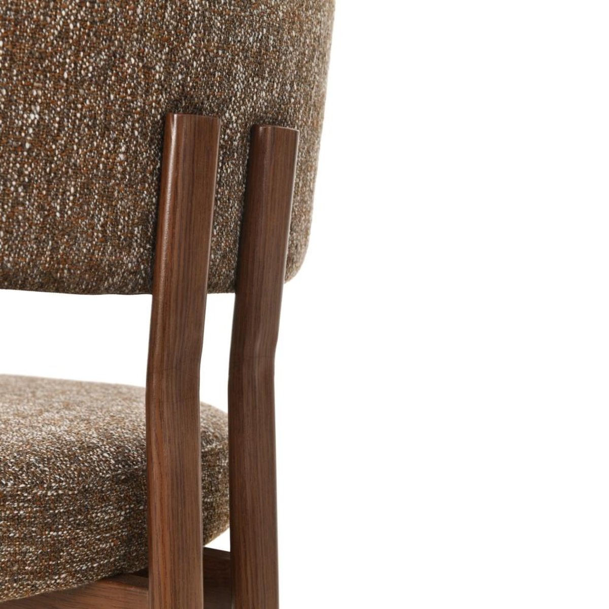 Chaise de salle à manger en tissu avec piètement finition noyer Gleen (lot de 2) marron, AMADEUS