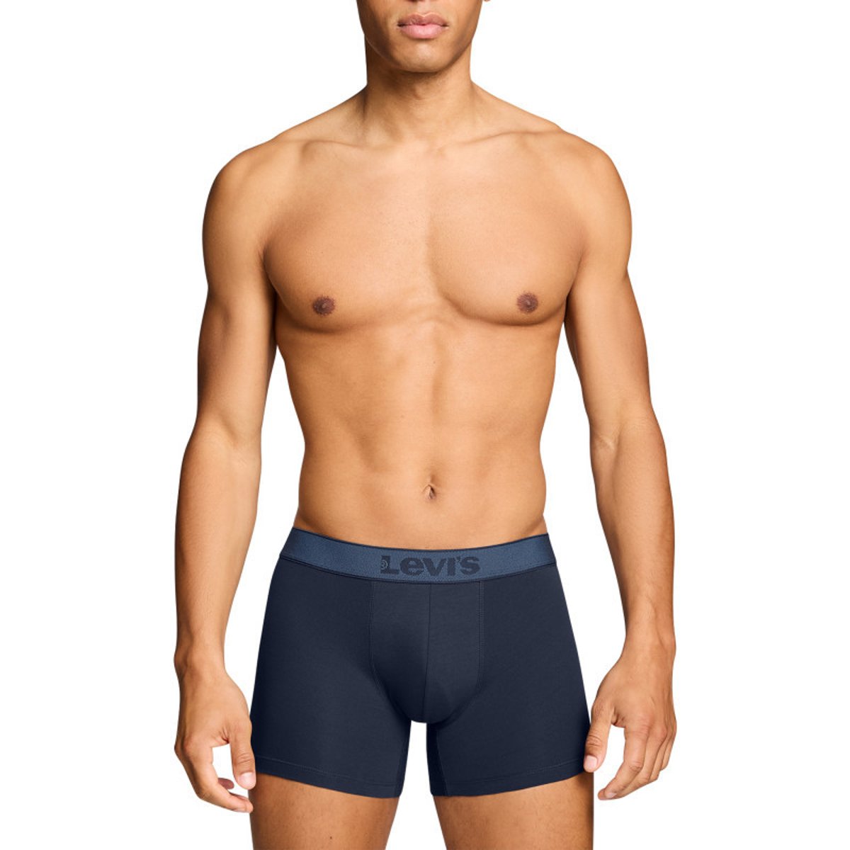 Lot de 2 boxers en coton marine pourvus de ceintures élastiquées bleu foncé, LEVI'S
