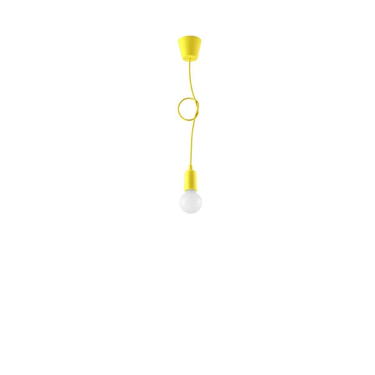 Suspension PVC Jaune E27 1 Diego jaune, EDEN