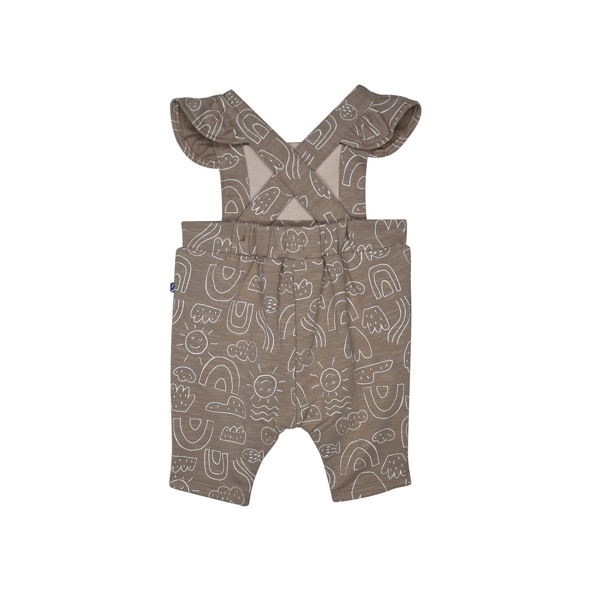Tshirt salopette leonie maille long naissance blanc, SUCRE D'ORGE