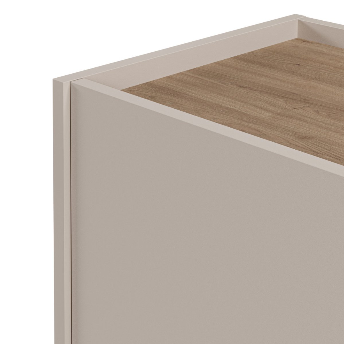Buffet 2 portes en bois et métal L100cm- BOXY beige, DRAWER